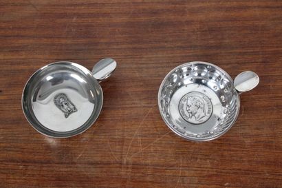 Tastevin en argent, poinçon tête de Minerve...