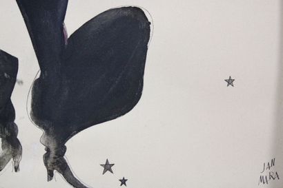 Jan MARA (1912-1992), Caricature, encre de...