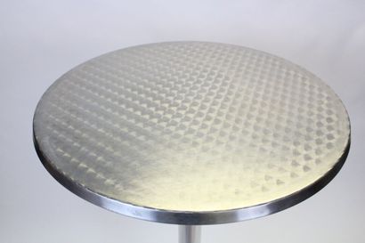 Stainless steel bistro style table with a...