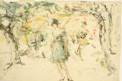 Luis BONNIN MARTIN (1873-1964)
Scène au jardin,...