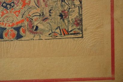 CHINE. Réunion de trois dessins à l'encre...