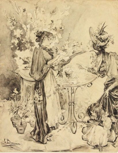 Luis BONNIN MARTIN (1873-1964) 
Le bouquet,...