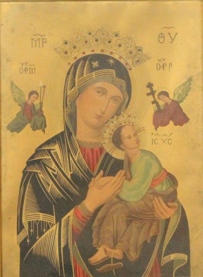 Vierge à l'Enfant dans le goût byzantin,...