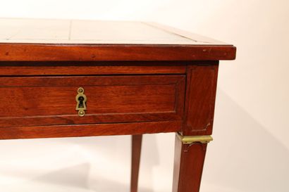 Mahogany and mahogany veneer flat desk with...
