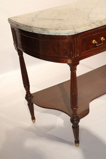 Mahogany and mahogany veneer console with...