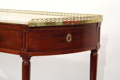 Mahogany and mahogany veneer console with...