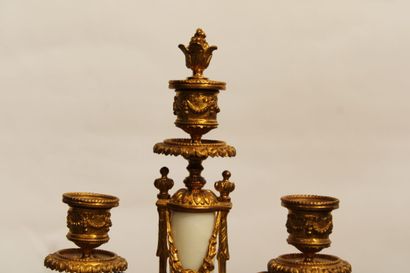 Louis XVI style mantelpiece in chased and...