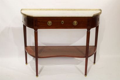 Mahogany and mahogany veneer console with...