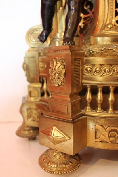 Important Louis XVI style mantel set with...