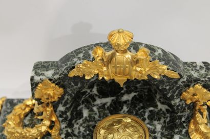 Louis XVI style inkwell in gilt bronze and...