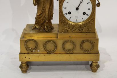 Louis XVI style clock in chased and gilded...