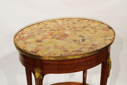 Elegant flying table of oval shape decorated...