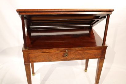 Tronchin style table in flamed mahogany veneer...
