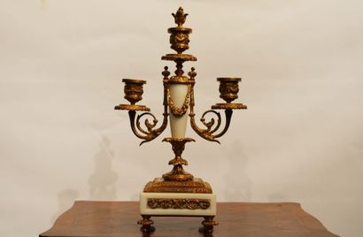 Louis XVI style mantelpiece in chased and...