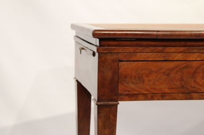 Tronchin style table in flamed mahogany veneer...