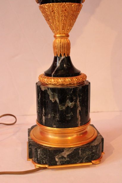 Antique style Louis XVI gilt bronze and green...