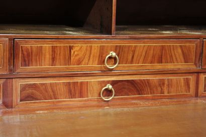 Cylinder desk with step, in rosewood veneer...