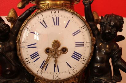 Important Louis XVI style mantel set with...