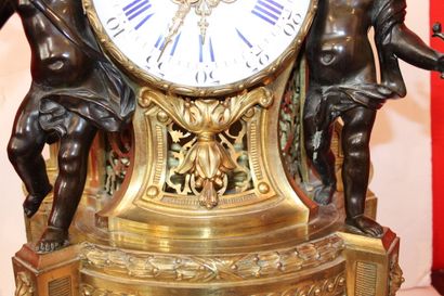 Important Louis XVI style mantel set with...