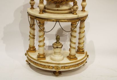Portico clock of Louis XVI period in white...