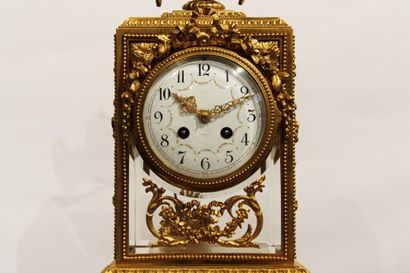 Louis XVI style mantelpiece in chased and...