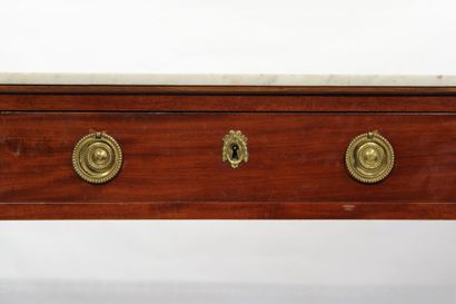 Mahogany and mahogany veneer console with...