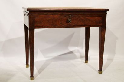 Tronchin style table in flamed mahogany veneer...