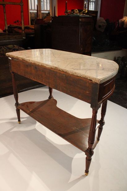 Mahogany and mahogany veneer console with...