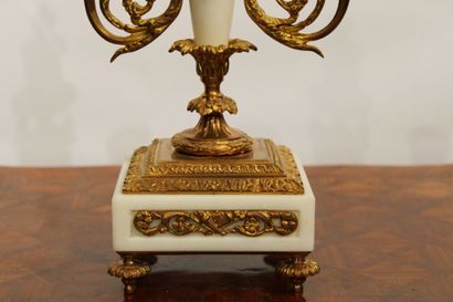 Louis XVI style mantelpiece in chased and...