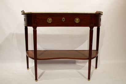 Mahogany and mahogany veneer console with...