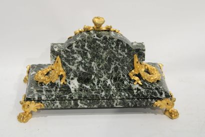 Louis XVI style inkwell in gilt bronze and...