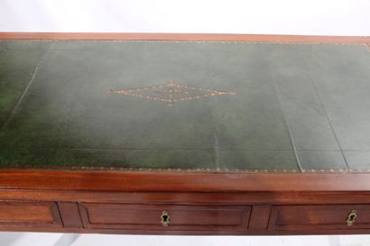 Mahogany and mahogany veneer flat desk with...