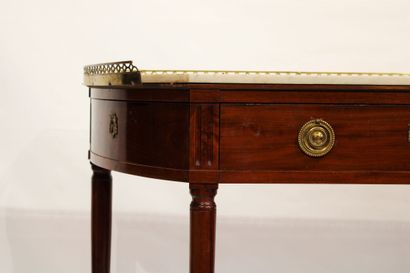 Mahogany and mahogany veneer console with...