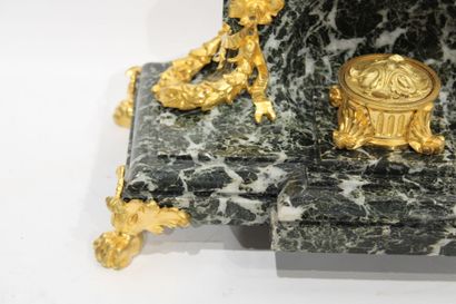 Louis XVI style inkwell in gilt bronze and...
