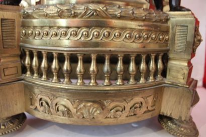Important Louis XVI style mantel set with...