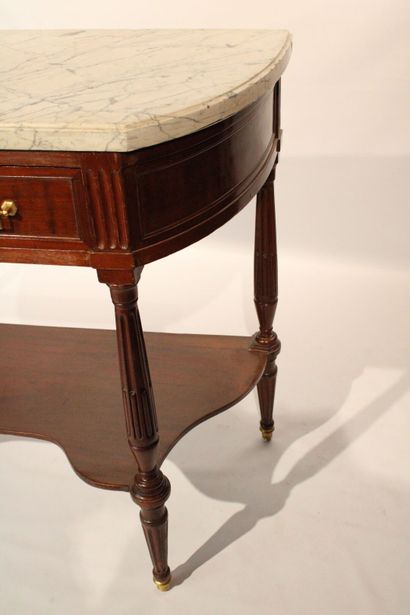 Mahogany and mahogany veneer console with...