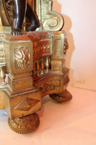 Important Louis XVI style mantel set with...