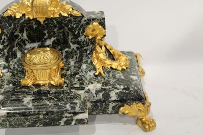 Louis XVI style inkwell in gilt bronze and...