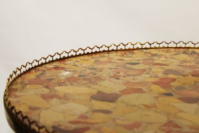 Elegant flying table of oval shape decorated...