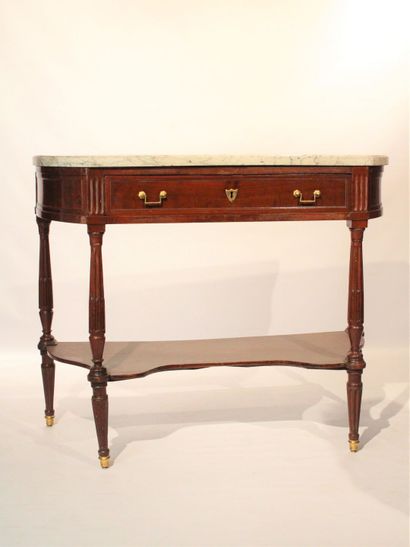 Mahogany and mahogany veneer console with...