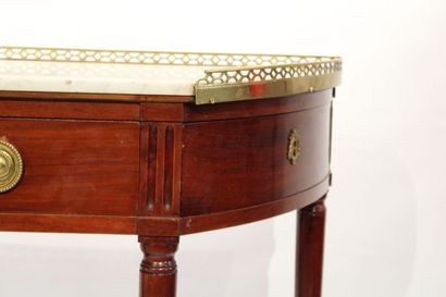Mahogany and mahogany veneer console with...