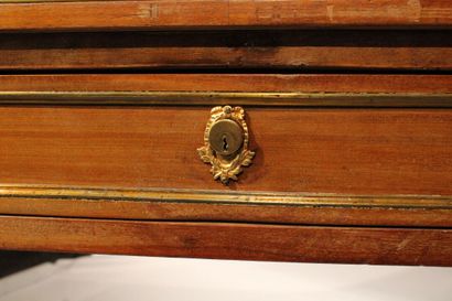 Flat desk with box built in oak and resinous...