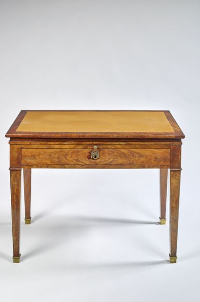 Tronchin style table in flamed mahogany veneer...