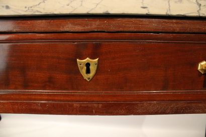 Mahogany and mahogany veneer console with...