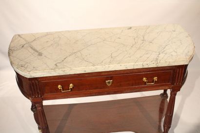 Mahogany and mahogany veneer console with...
