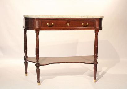 Mahogany and mahogany veneer console with...