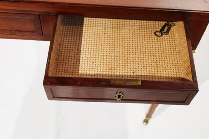 Mahogany and mahogany veneer flat desk with...
