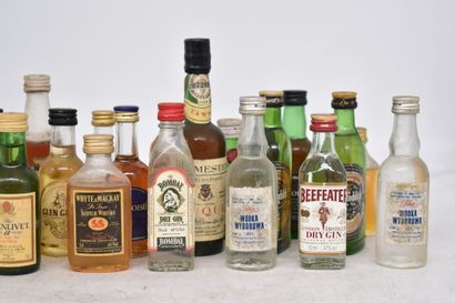 Assortiment de 25 mignonnettes de spiritueux...