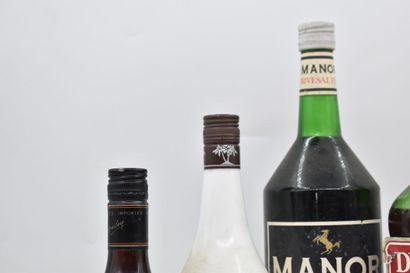 Assortiment de 5 bouteilles de spiritueux...