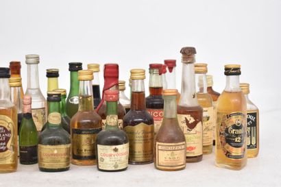 Assortiment de 37 mignonettes de spiritueux...